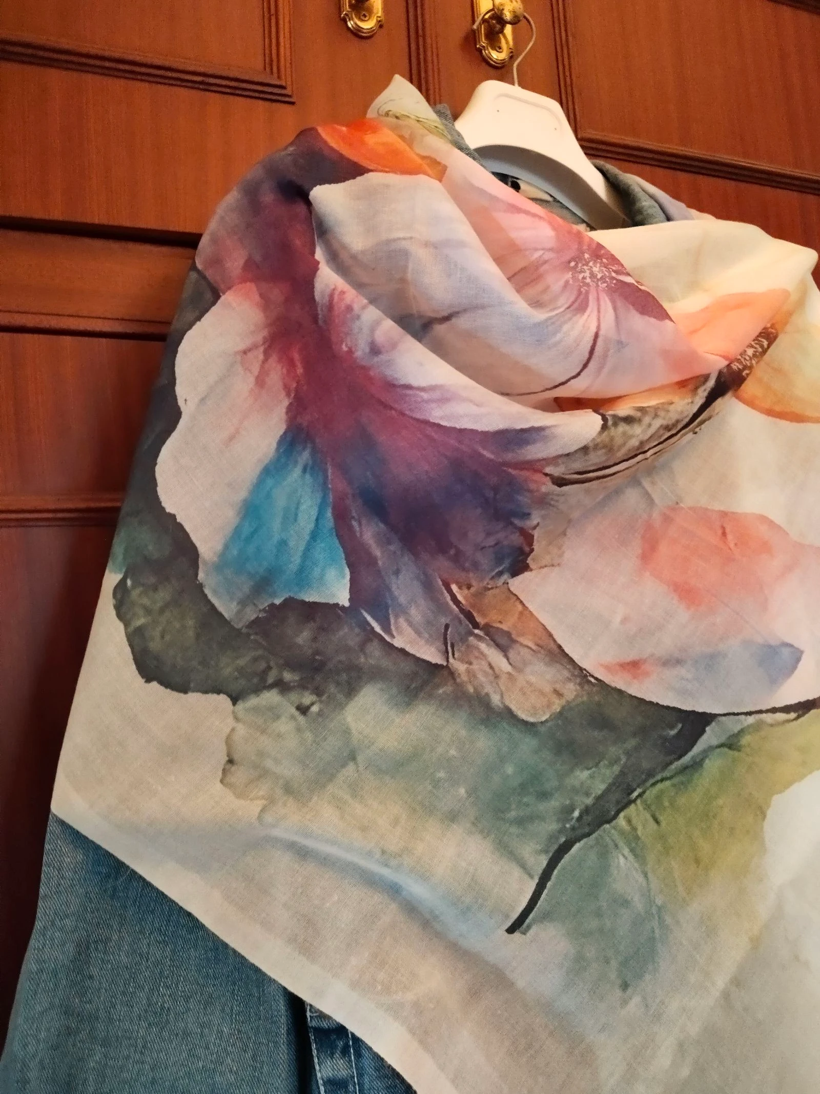 Floral print scarf 🌷 80% cotton – photo 5
